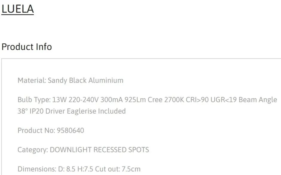 Spot LED incastrabil tavan fals / plafon LUELA 2700K negru