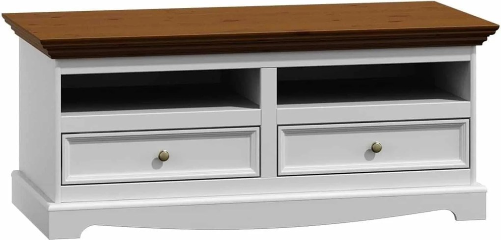 Comodă TV lemn masiv nuc Linea Alb-, 111 × 53 × 53 cm