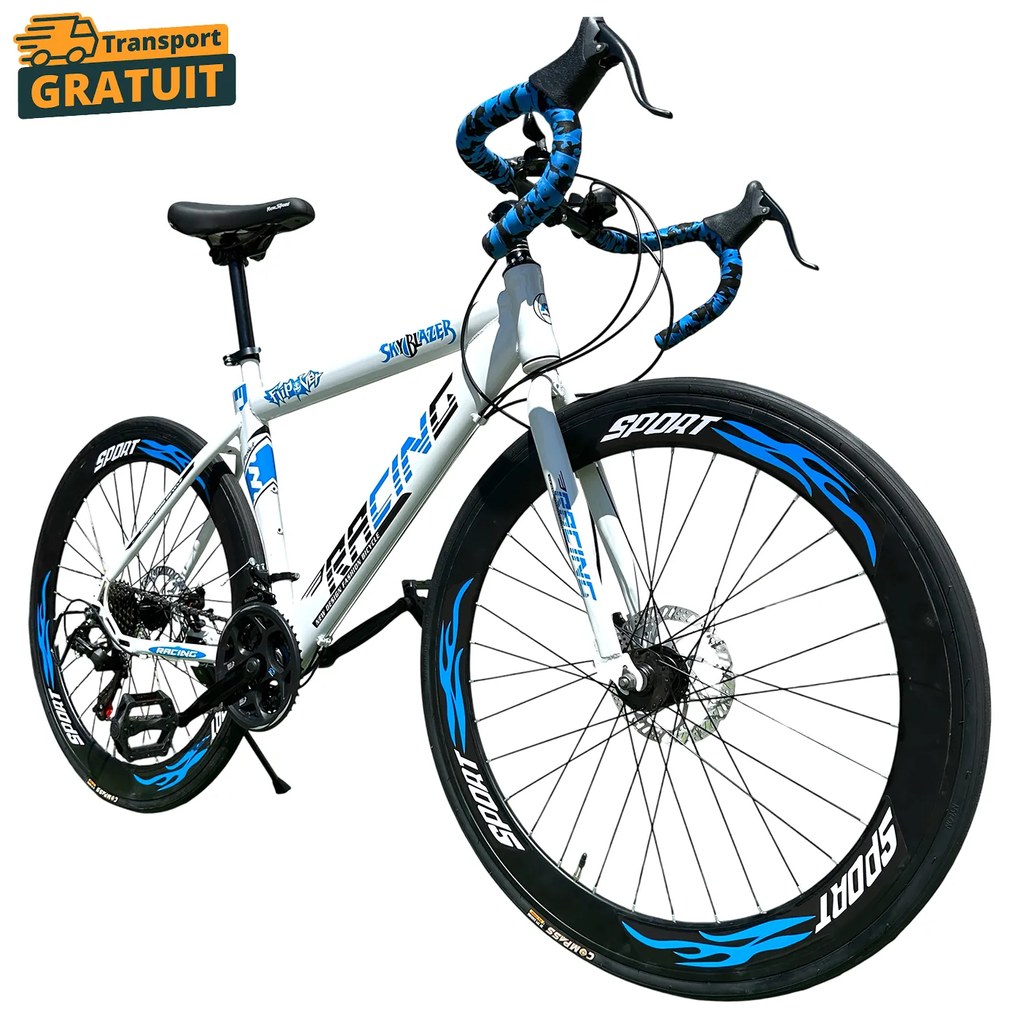 Bicicleta Cursiera New Speed Racing, roti 700C 28 inch, 21 viteze, cadru otel, frane pe disc, NS74