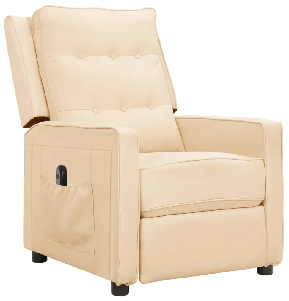3098619 vidaXL Fotoliu rabatabil electric, crem, material textil