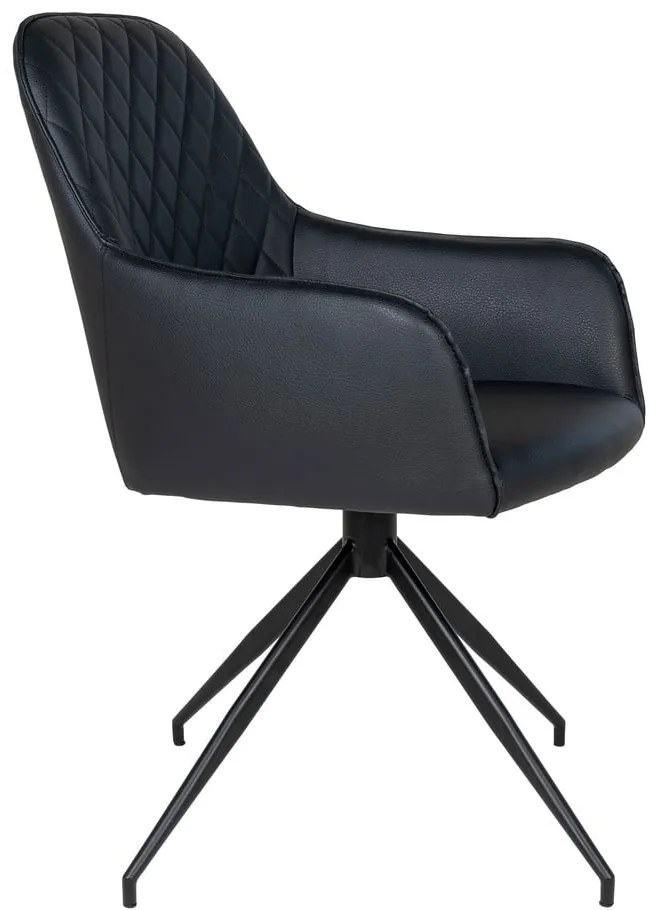 Scaun de sufragerie negru tapițat Harbo – House Nordic