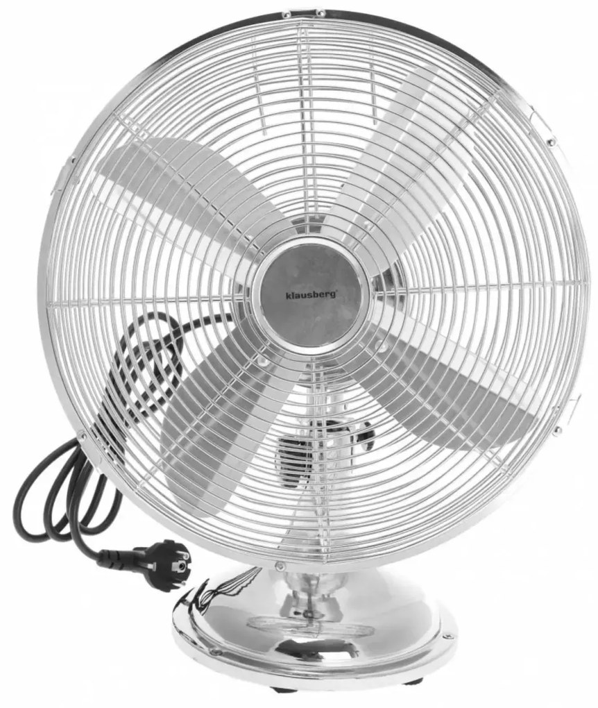 Ventilator metalic pentru birou 30 cm Klausberg KB7537, argintiu