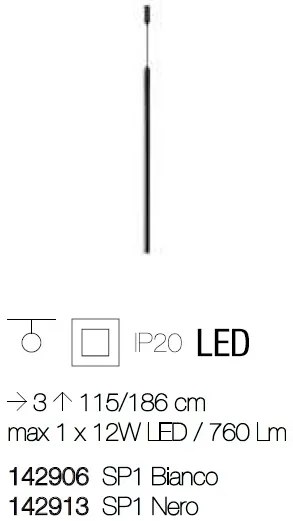 Pendul modern, iluminat LED ULTRATHIN SP1 NERO 142913