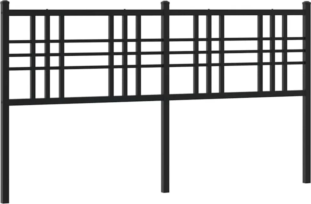 vidaXL Tăblie de pat de schimb metalică, negru, 160 cm