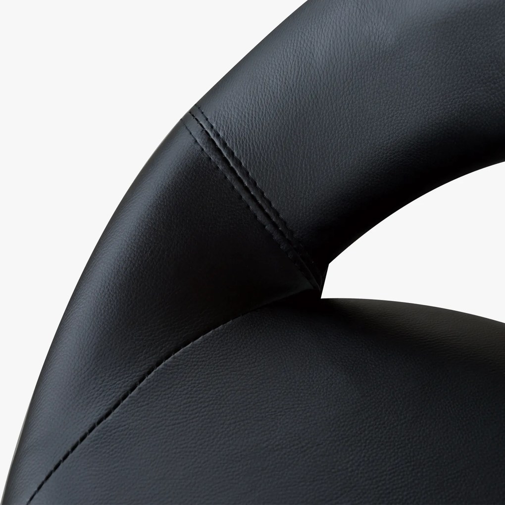 HOMCOM Scaun rotativ pentru living, ecopiele, inaltime reglabila, negru, 50x54x66-78cm | AOSOM RO