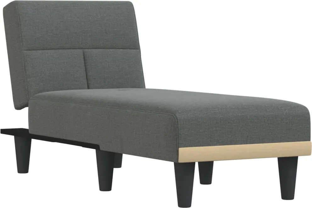 vidaXL Șezlong, gri închis, material textil
