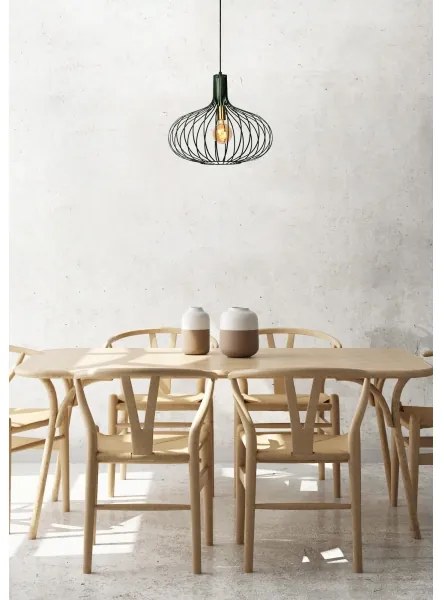 Lustră pe cablu MANUELA 1xE27/60W/230V d. 50 cm verde Lucide 78374/50/33