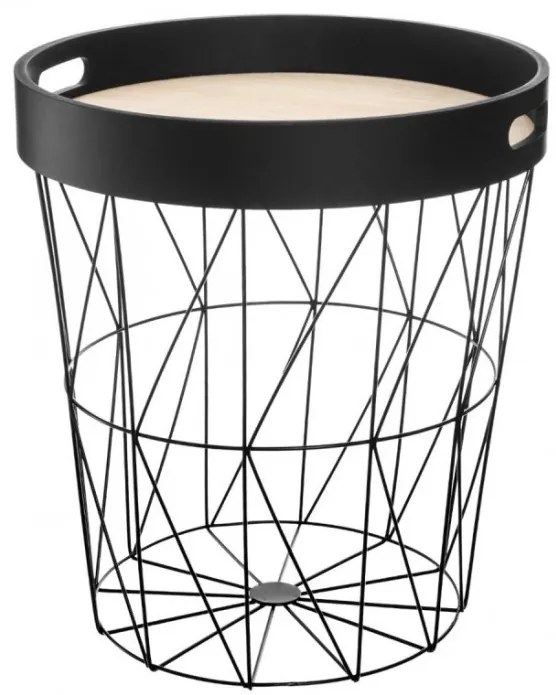 Masa cafea Moutr Black, cadru otel, 35 x 38 cm
