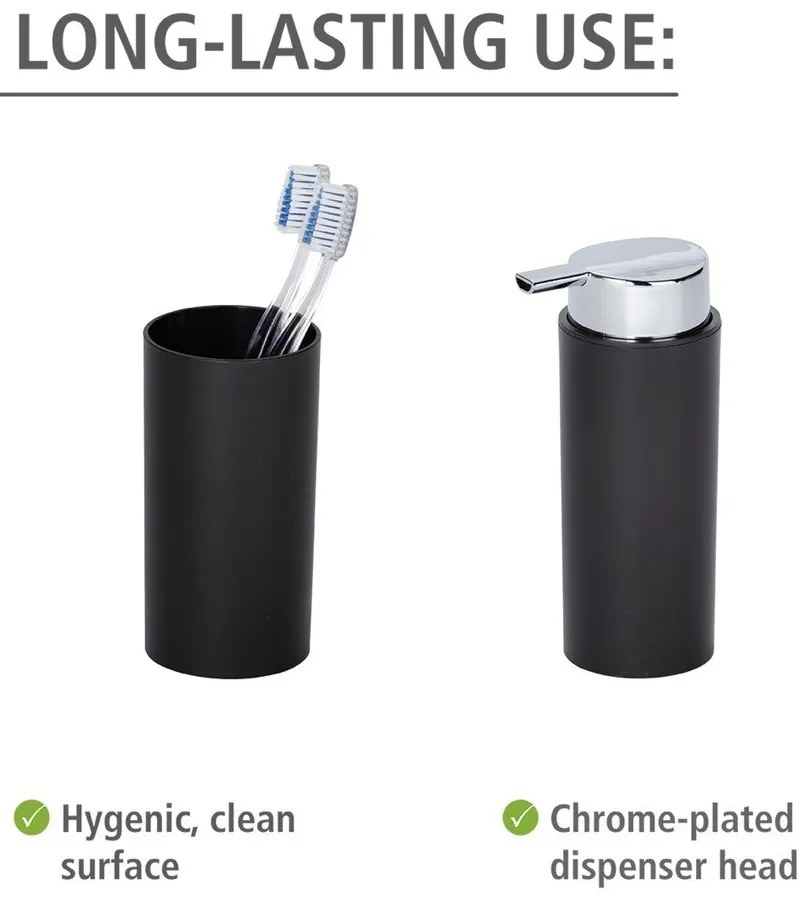 Set de accesorii de baie negru din plastic Calvo – Wenko