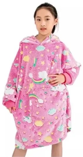 Zaparkorun Hanorac pentru copii care strălucește în întuneric - pink