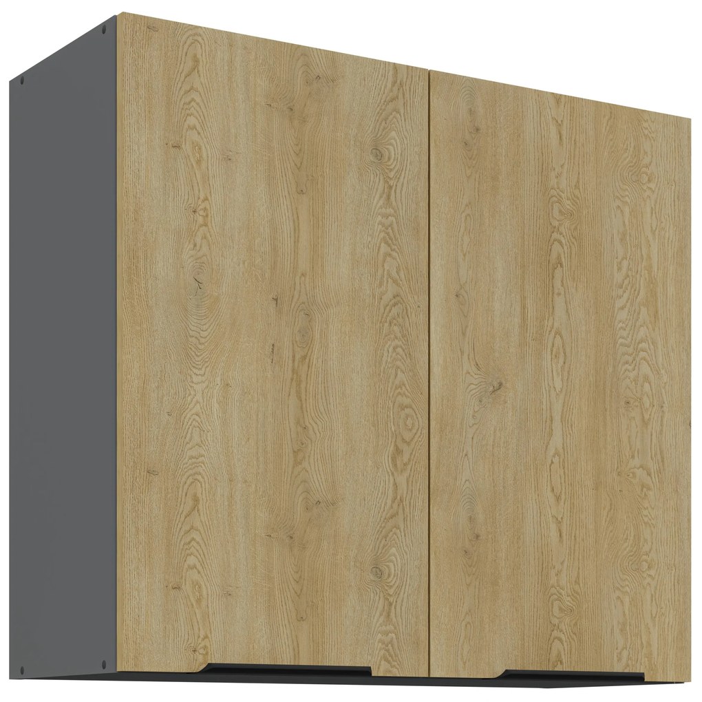 Dulap superior de bucătărie Carminia 80 G-72 2F (stejar cremona + antracit). 1127930