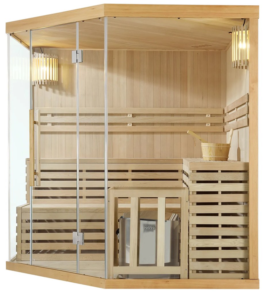 Tradičná saunová kabína / fínska sauna Espoo200 Premium - 200 x 200 cm 8 kW