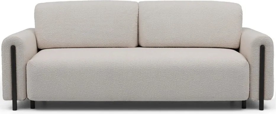 Canapea grej extensibilă/cu spațiu de depozitare cu tapițerie din țesătură bouclé 244 cm Arcadova – ELTAP