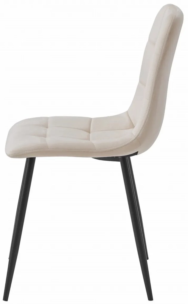 Scaun catifea bej KARA cu picioare negre