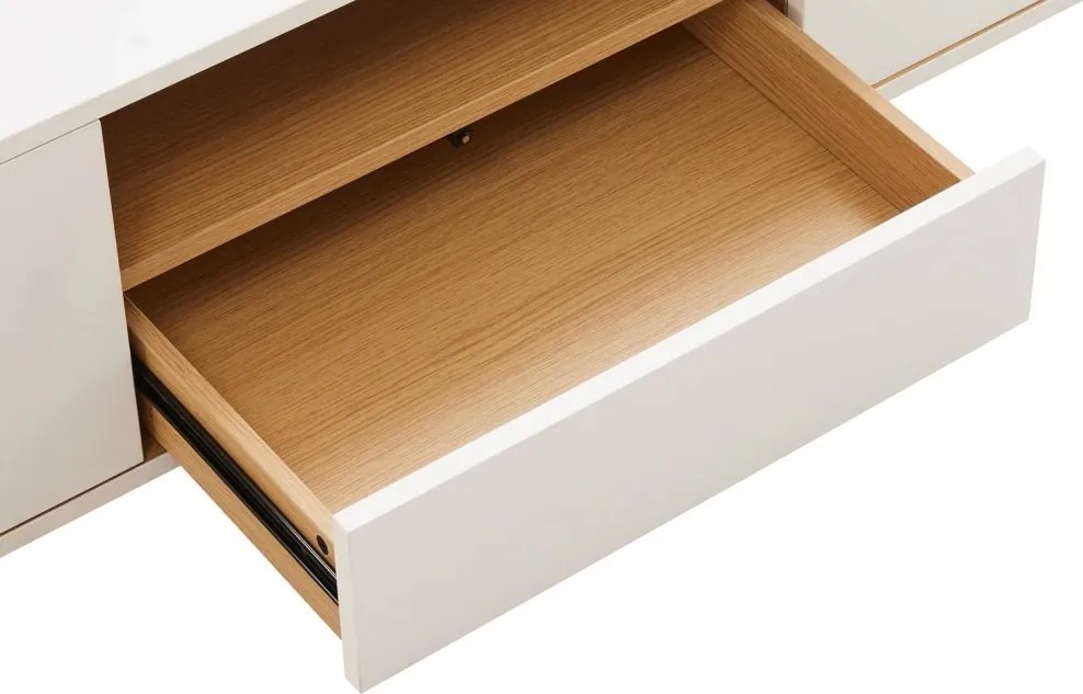 Comoda TV suspendata LOFT 200cm alb/ natur