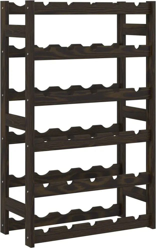 vidaXL Suport sticle de vin, 30 sticle, negru, lemn masiv de pin