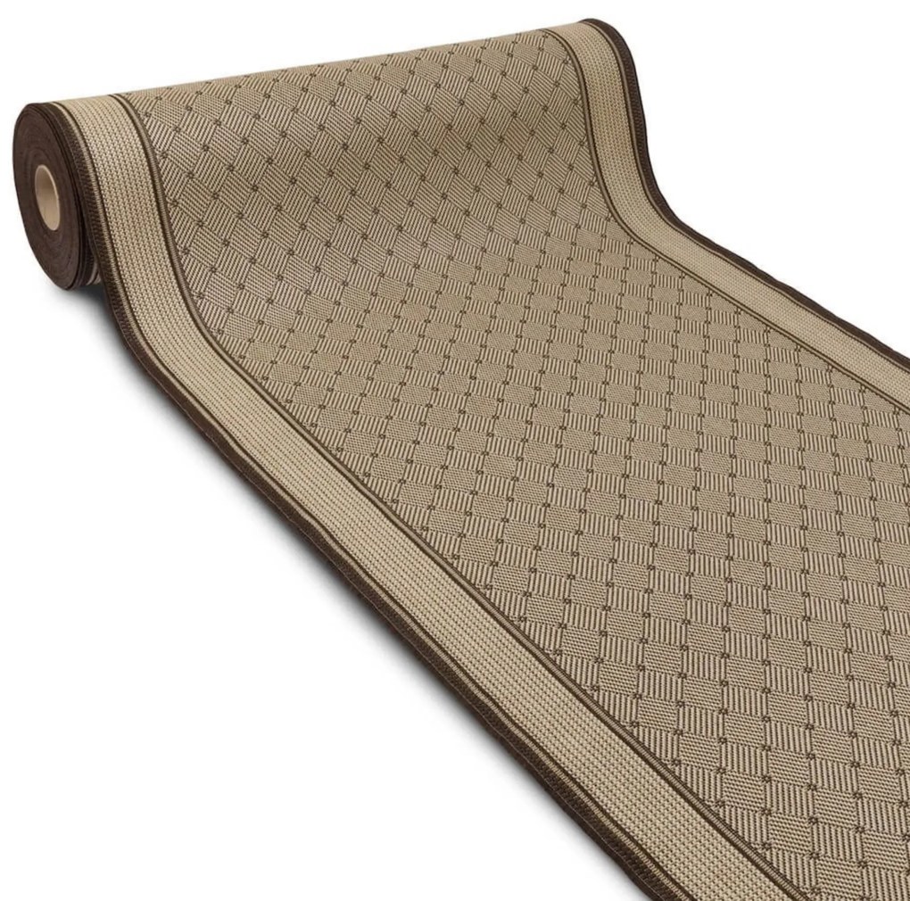 Traversa Bucatarie 1944 19, Flex Antiderapant, Crem Maro