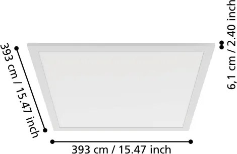 Eglo 901491 - Plafonieră LED MORADILLO, 18,8W, 230V, 40x40 cm, albă