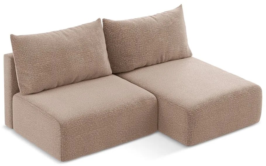 Colțar maro deschis extensibil/cu spațiu de depozitare (cu colț pe partea dreaptă) Kalena – Makamii