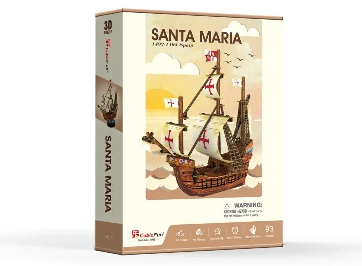 PUZZLE 3D NAVA SANTA MARIA 93 PIESE - CUBICFUN (CUT4031H)