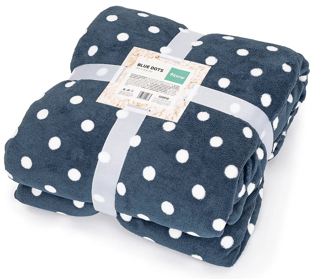 Pătură imitație lână 4Home Bulină albastru, 150 x 200 cm