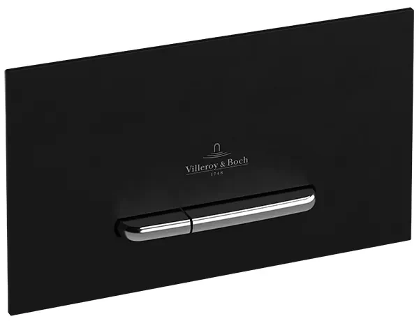 Clapeta actionare rezervor WC incastrat, Villeroy&Boch ViConnect, negru mat - crom, 922169AN