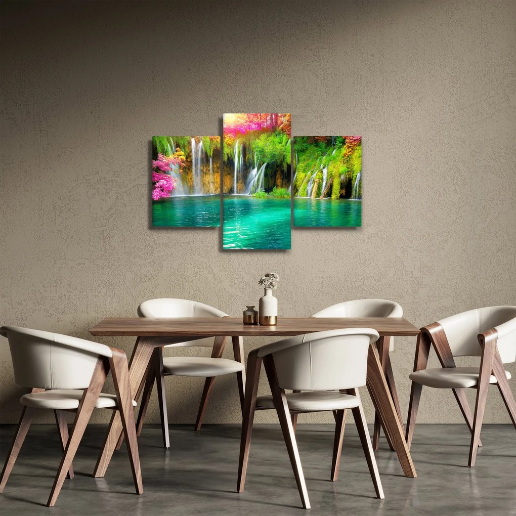 Tablou - Cascada, Lacurile Plitvice, Croația (90x60 cm)