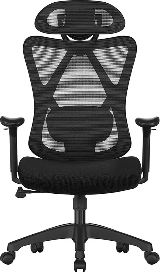 Scaun de birou cu tetieră MAGNUS, max. 150 kg, negru SongmicsHome