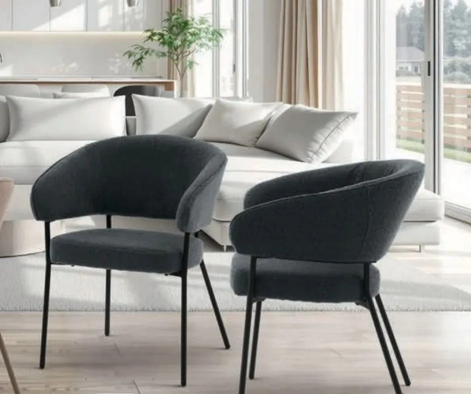 Scaun tip fotoliu OSCAR, tesatura, structura metalica - GRI ANTRACIT