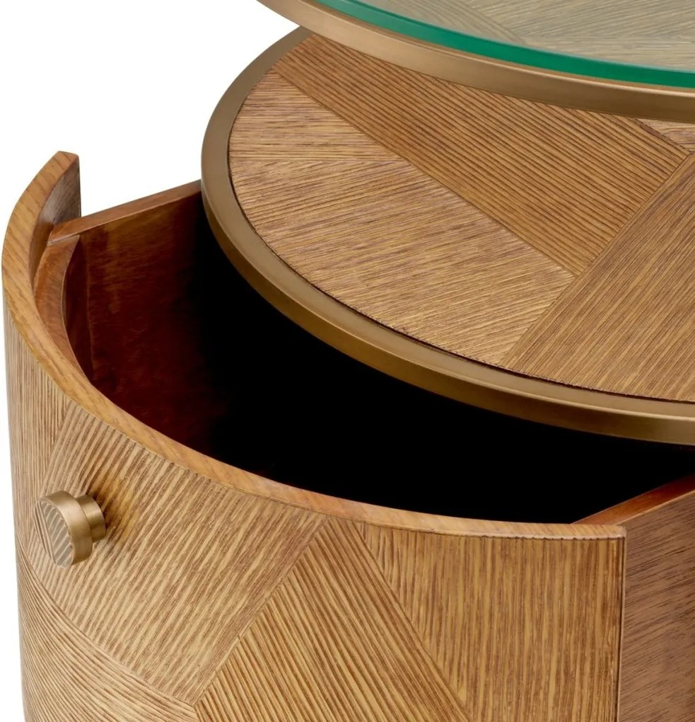 Noptiera, Masuta LUX, Furnir de stejar, Velutto