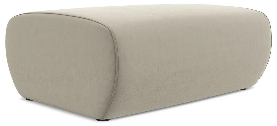 Taburet bej cu tapițerie din catifea Kapua – Makamii