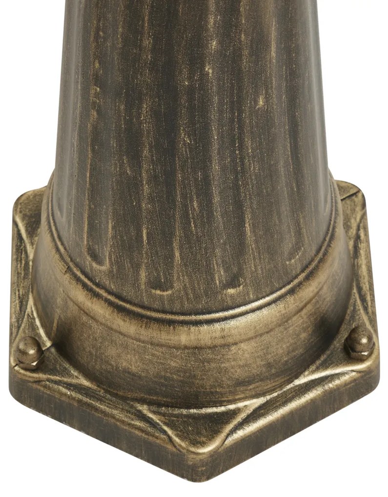 Felinar clasic de exterior auriu antic cu sticlă transparentă 198cm IP44 - London