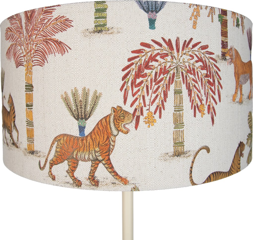 Lampă de podea Japandi Bej cu abajur cu imprimeu animalier multicolor 50 cm - Simplo