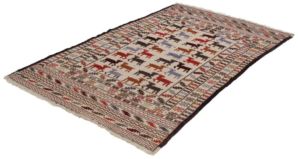 Covor kilim nomadic afgan Adarskan 136x194 covor de perete țesut manual