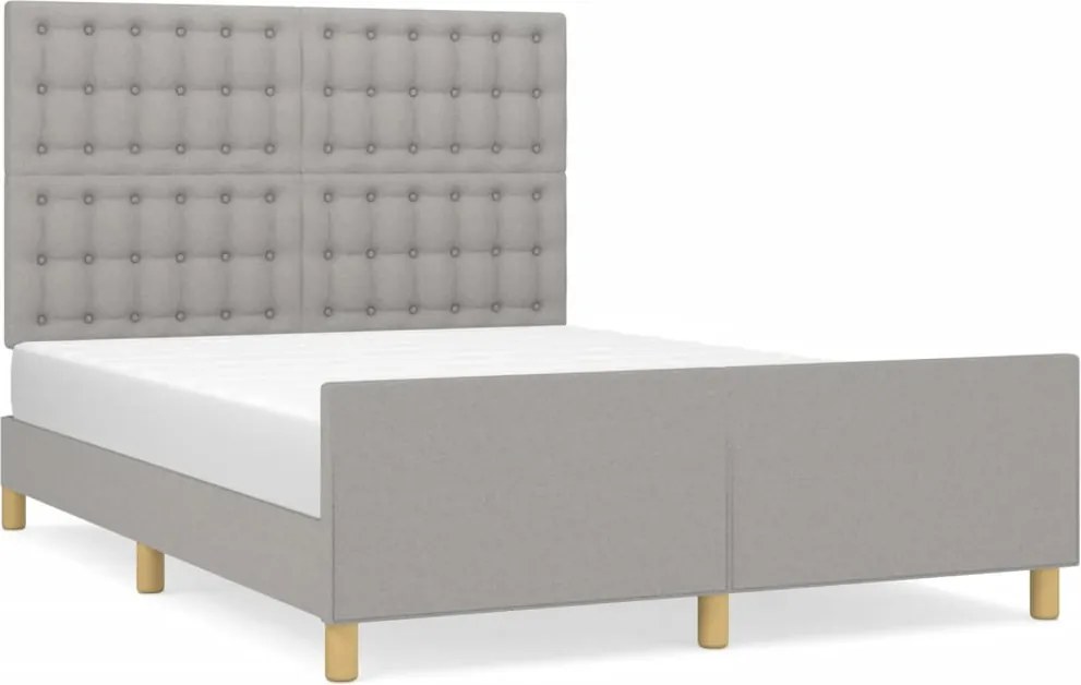 vidaXL Cadru de pat fără saltea, gri deschis, 140x200 cm, textil