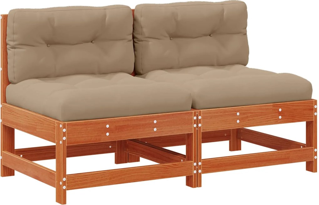 vidaXL Canapea de Grădină Din Mijloc Lemn masiv de pin Maro Ceară