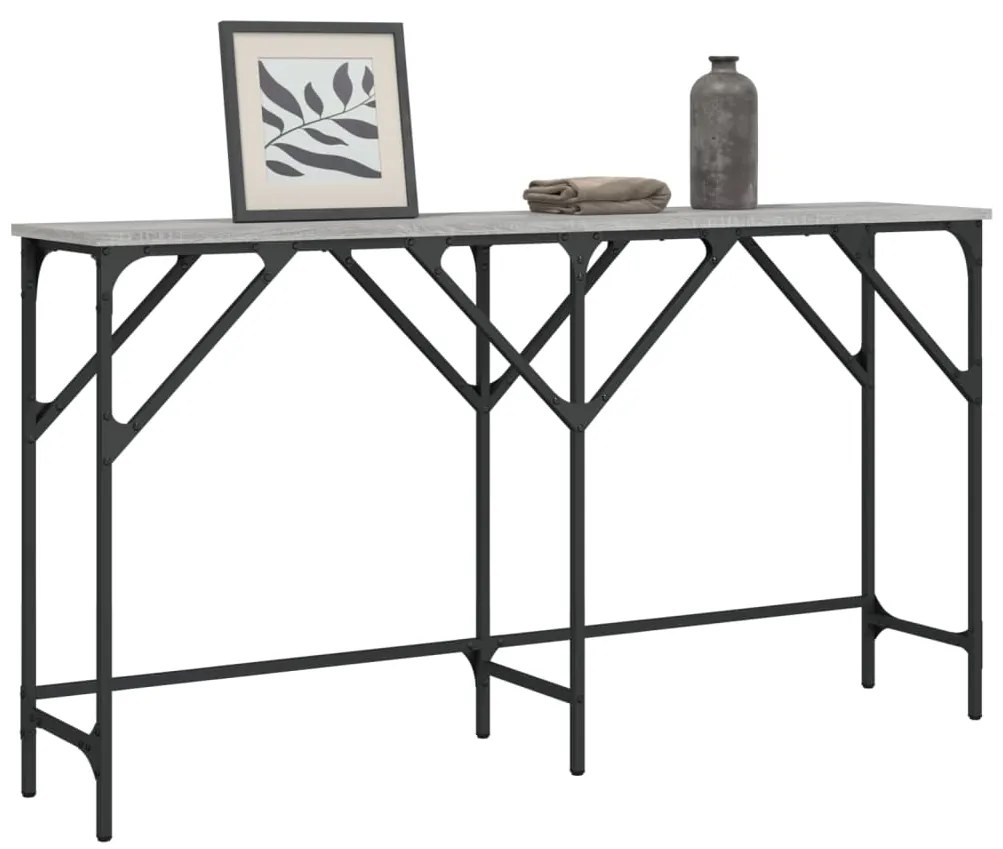 vidaXL Măsuță consolă, gri sonoma, 140x29x75 cm, lemn prelucrat