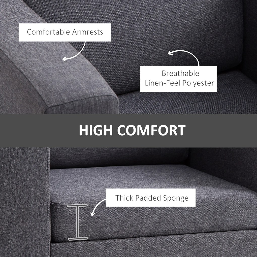 HomCom Fotoliu modern, fotoliu de design gri, mobilier pentru living | AOSOM RO