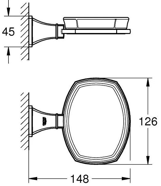Grohe Grandera Savoniera cu suport crom auriu