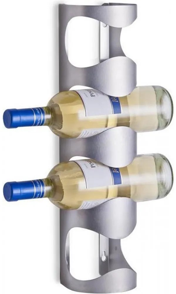 Suport bauturi vin Zeller, otel, 11x10x45 cm