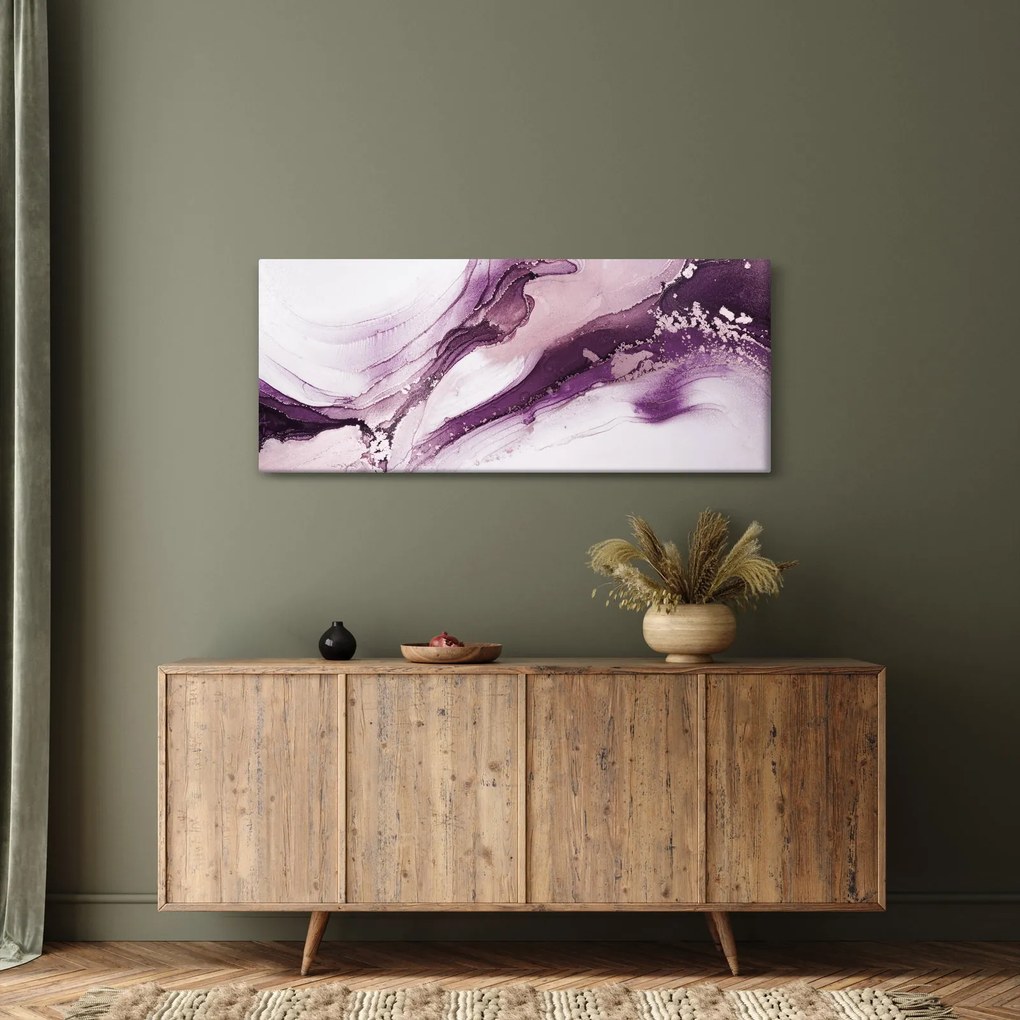 Tablou - Artă fluidă violet (120x50 cm)