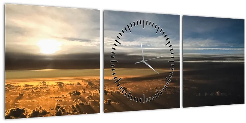 Tablou cu cer (cu ceas) (90x30 cm)