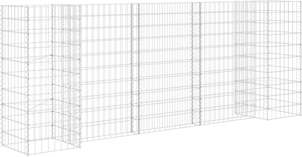 vidaXL Jardinieră gabion în formă de H, 260 x 40 x 100 cm, sârmă oțel