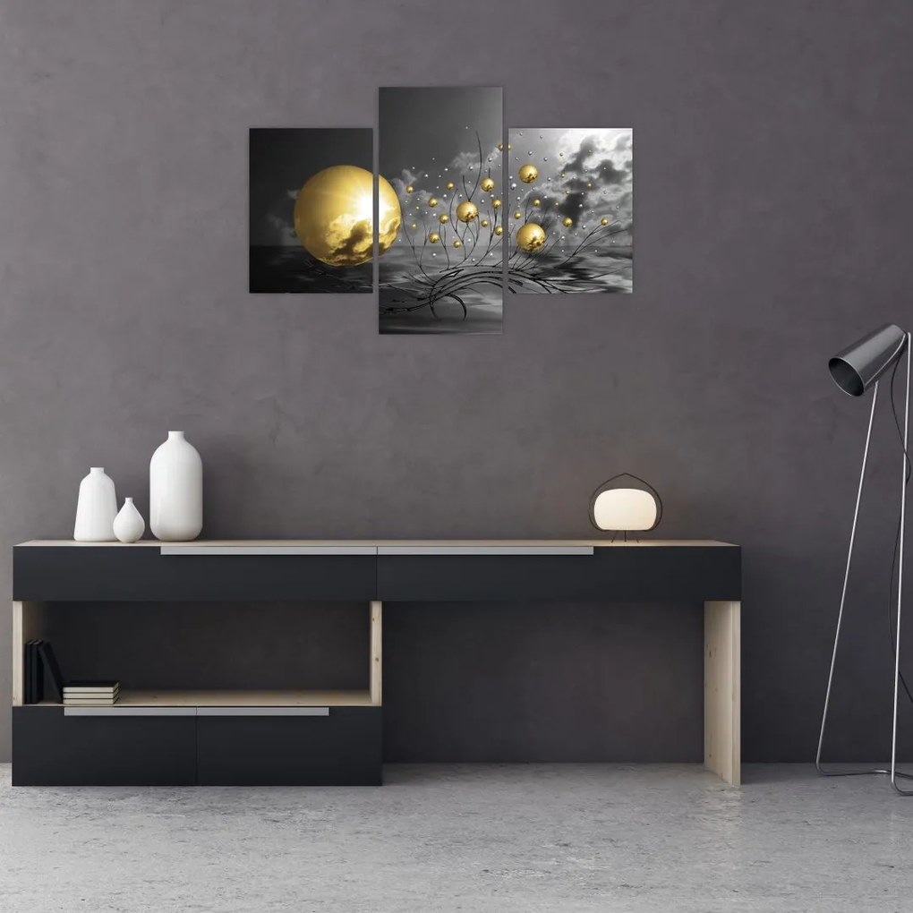 Tabloul bilelor în ocru (90x60 cm)