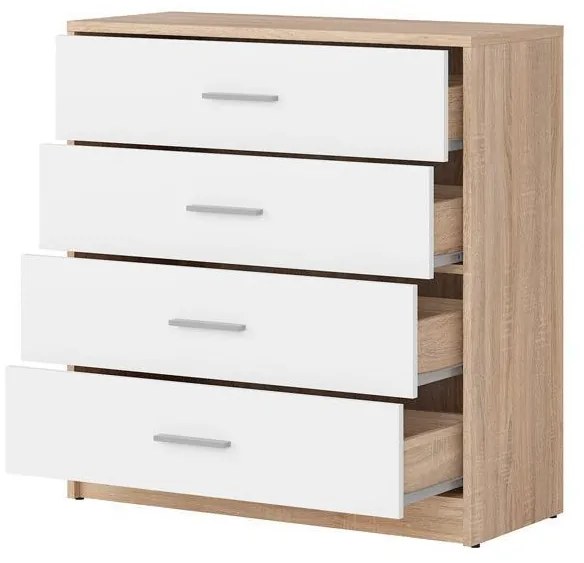 Comodă Nepo Plus 7 (stejar sonoma + alb) . 1098311