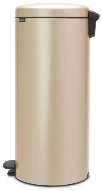 Cos de gunoi cu pedala Brabantia NewIcon 1003209, 30 L, Inchidere lina, Baza antiderapanta, Auriu metalic