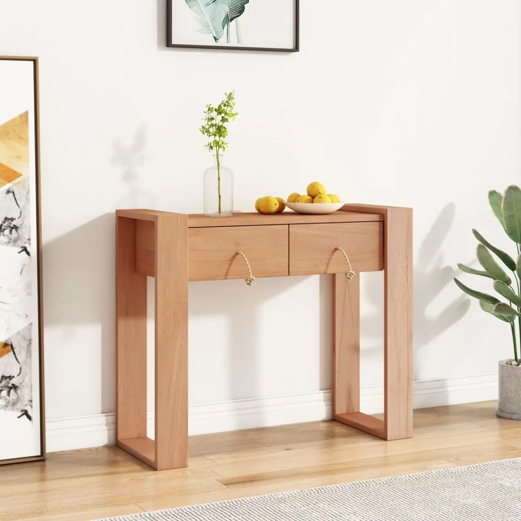vidaXL Masă consolă, 90 x 35 x 75 cm, lemn masiv de tec