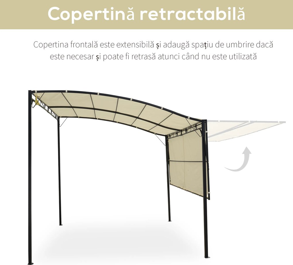 Copertina de gradina Outsunny, 300 x 250 cm, bej | Aosom Romania