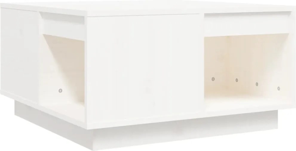 vidaXL Măsuță de cafea, alb, 60x61x32,5 cm, lemn masiv de pin