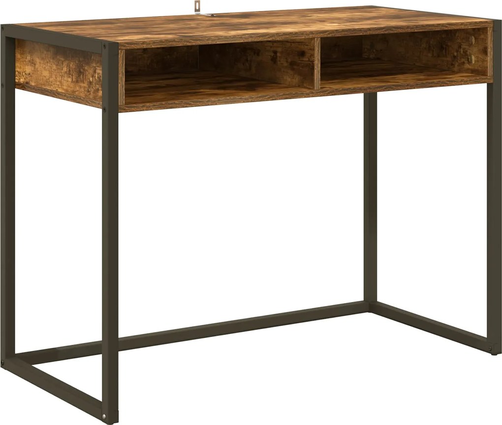vidaXL Birou Stejar fumuriu 100 x 50 x 75 cm Lemn compozit